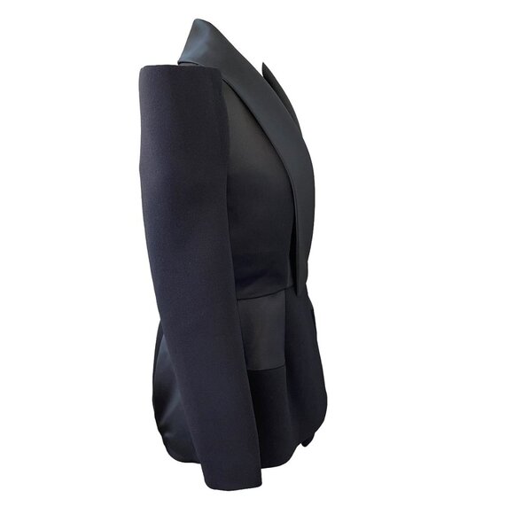 DICE KAYEK BONDED VISCOSE CREPE & SATIN JACKET BLAZER TUXEDO STYLE 44 - Picture 6 of 11